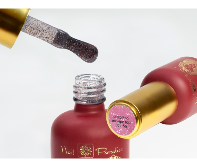Top Coat - Disco Red no wipe 10ml